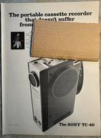 Advertentie 1971 Sony portable cassette recorder tc-40, Verzenden, 1960 tot 1980, Buitenland, Knipsel(s)