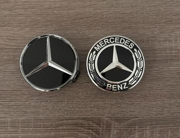 Mercedes Naafdop naafkap 75mm zwart nieuw 4 stuks beschikbaar voor biedingen