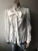 Massimo Dutti witte blouse met strik 36, Kleding | Dames, Ophalen of Verzenden, Zo goed als nieuw, Maat 36 (S), Wit