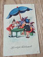 Jongen en meisje bij bloemenkraam onder blauwe parasol, Verzenden, 1940 tot 1960, Gelopen, Kinderen