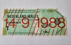 Ticket Nederland - Wales 1988, Overige typen, Overige binnenlandse clubs, Gebruikt, Ophalen of Verzenden