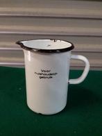 Melkkan, emaille, vintage, 1 liter met tekst: voor huishoude, Verzamelen, Ophalen of Verzenden