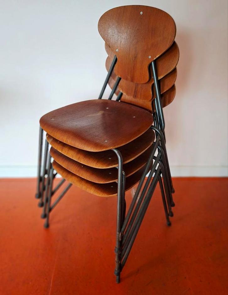 Steen Eiler Rasmussen & Kai lyngfeldt stoelen, Huis en Inrichting, Barkrukken, Gebruikt, 60 tot 90 cm, 2 krukken, Ophalen