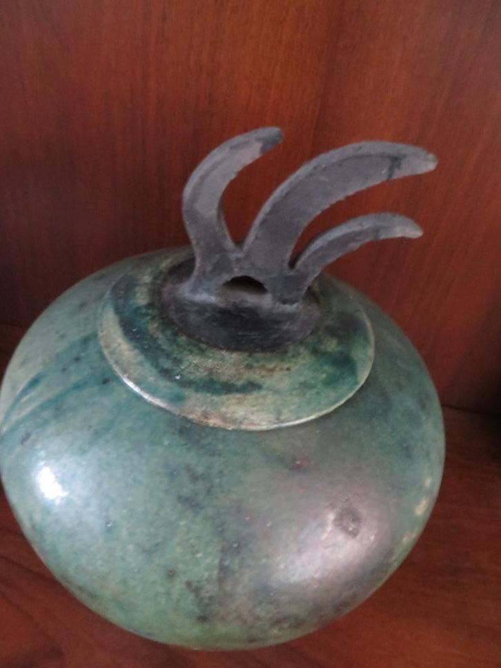 keramiek vaas met deksel Leny de Bruyne -Korver, Antiek en Kunst, Antiek | Vazen, Ophalen of Verzenden