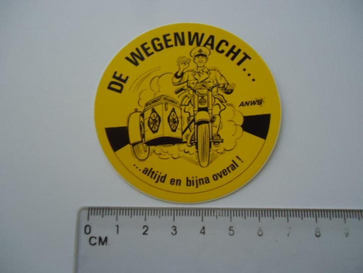 sticker oud ANWB Wegenwacht zijspan strip motor retro, Verzamelen, Stickers, Zo goed als nieuw, Bedrijf of Vereniging, Verzenden