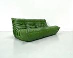 Togo 3-seater in green leather by M.Ducaroy for Ligne Roset., Huis en Inrichting, Banken | Sofa's en Chaises Longues, 100 tot 125 cm