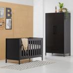 Interbaby Ledikant 70x140 + Juniorzijde Zwart, Ophalen, Verstelbaar, Zwart, 190 cm of minder