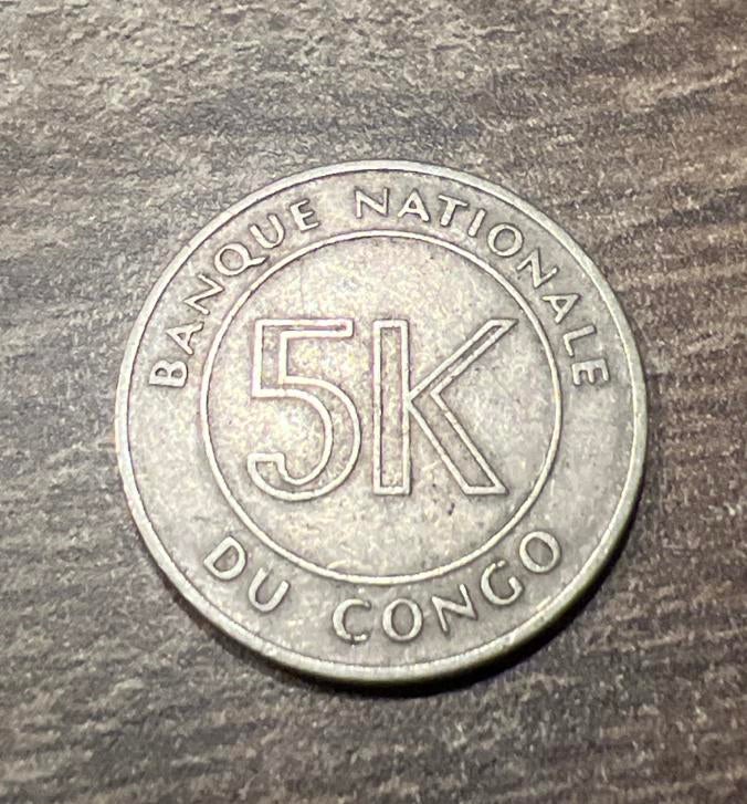 5K Congo Munt 1967, Ophalen of Verzenden, Centraal-Azië, Losse munt