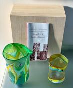 Murano Nachtset Groen & Goud (16) met Certificaat Diego Vio , Antiek en Kunst, Antiek | Glas en Kristal, Ophalen