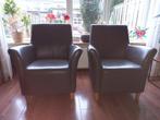 2 Grijze leren stoelen, Ophalen, Gebruikt, Twee, Leer
