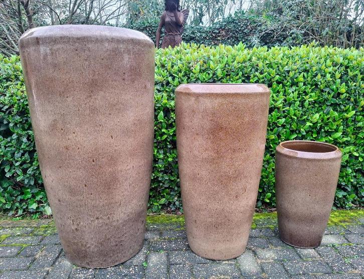 Zeer grote geglazuurde potten hellas 4 kleuren en 3 maten., Tuin en Terras, Bloembakken en Plantenbakken, Nieuw, Overige materialen