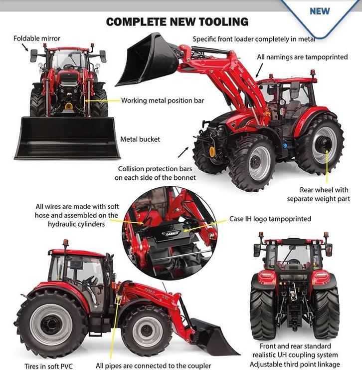 Case IH Farmall 120C met L635 Voorlader, Hobby en Vrije tijd, Modelauto's | 1:32, Nieuw, Tractor of Landbouw, Universal Hobbies
