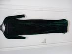 Groene velvet avondjurk lang vintage 38, Kleding | Dames, Ophalen of Verzenden, Zo goed als nieuw, Maat 38/40 (M), Groen