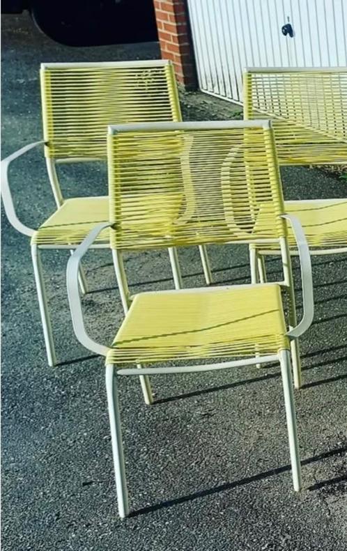 Scoubidou terrasstoel 2 stuks, stukprijs, Tuin en Terras, Tuinstoelen, Metaal, Stapelbaar, Ophalen of Verzenden