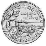 Amerika - 25 cent 2021 - Crossing the Delaware - Unc., Verzenden, Noord-Amerika, Losse munt