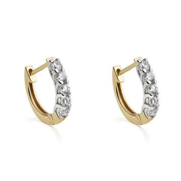 Nieuwe cuffs oorbellen - hoepelmodel 18 karaats goud diamant beschikbaar voor biedingen