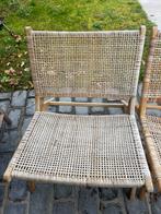 Houten stoel met rieten zitting, Huis en Inrichting, Stoelen, Ophalen, Gebruikt, Bruin, Eén