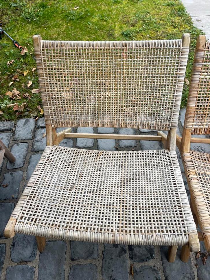 Houten stoel met rieten zitting, Huis en Inrichting, Stoelen, Gebruikt, Eén, Hout, Bruin, Ophalen