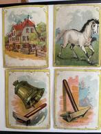 4 x vintage oude plaat Klok en Hamer spel., Ophalen, Overige thema's