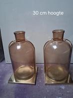 Leuke vazen met chroom, Gebruikt, Overige kleuren, Ophalen of Verzenden, Glas