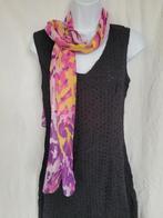 Leuke sjaal luipaardprint met roze-paars-geel 150x49 cm, Maat 38/40 (M), ., Ophalen of Verzenden, Zo goed als nieuw