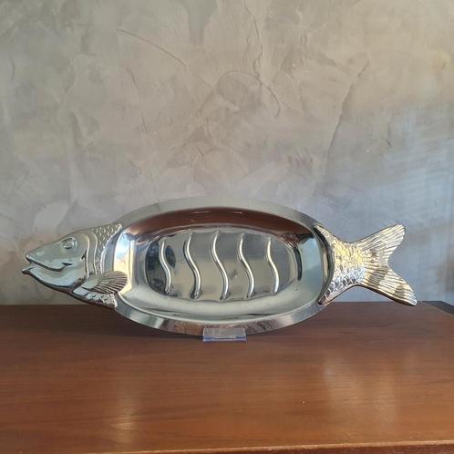 Mooie vintage serveerschaal Vis RVS van Fritz Nagel, Antiek en Kunst, Antiek | Schalen, Ophalen of Verzenden