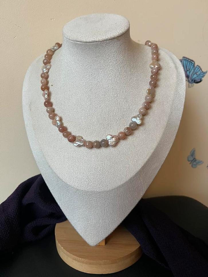 Maansteen roze parel harmonie intuïtie magie uniek, Sieraden, Tassen en Uiterlijk, Kettingen, Nieuw, Steen of Mineraal, Roze, Met edelsteen