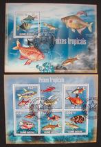 - 616 - 2 Blokken met Tropische Vissen., Verzenden, Gestempeld, Dier of Natuur