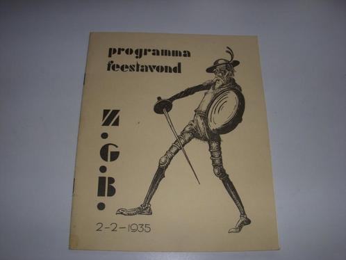 Programma feestavond Gymnasium Celeanum Z.G.B 1935 Zwolle, Verzamelen, Muziek, Artiesten en Beroemdheden, Gebruikt, Boek, Tijdschrift of Artikel