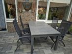 Tuinset tafel en 4 stoelen., Ophalen, 4 zitplaatsen, Gebruikt, Eettafel