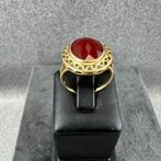 Gouden Ring | 14k | 4,9g | ovale carneool | mt17 | 386557, Sieraden, Tassen en Uiterlijk, Ringen, Gebruikt, Ophalen of Verzenden