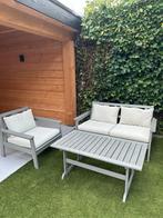 Houten Tuinset, Bank, Stoel & Tafel, Ophalen, 4 zitplaatsen, Gebruikt, Hout