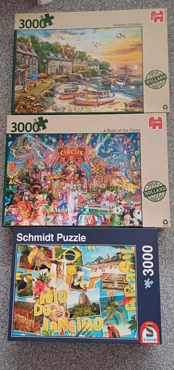 3 puzzels 3.000 stukjes: Circus, Brasil, Harbour Cottage beschikbaar voor biedingen