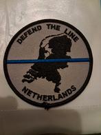 Patch thin  blue line politie, Verzamelen, Ophalen of Verzenden, Landmacht, Nederland, Embleem of Badge