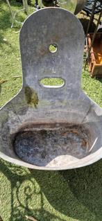 Prachtig zinken zitbadje?+verhoogde achterkant (brocante), Tuin en Terras, Tuinwanddecoratie, Ophalen of Verzenden, Gebruikt