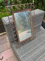 Brocante metalen spiegel, Ophalen, Gebruikt, Minder dan 100 cm, Rechthoekig