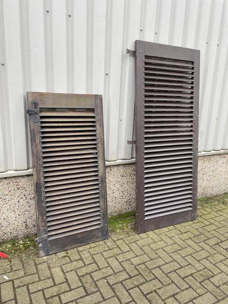 14 zeer zware Padouk louvre raamluiken of louvreluiken, Doe-het-zelf en Verbouw, Deuren en Horren, Zo goed als nieuw, Overige typen