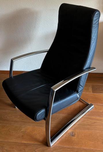 TopForm Fauteuil - Zwart Leder & Chroom beschikbaar voor biedingen