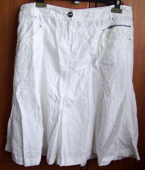 prachtige Just B Rok van 100% linnen , maat 44, Kleding | Dames, Rokken, Zo goed als nieuw, Maat 42/44 (L), Onder de knie, Verzenden