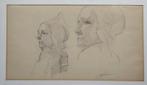 George Marinus Tamson potloodtekening "2 Vrouwen in Klederdr, Antiek en Kunst, Ophalen