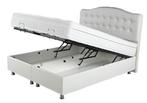 Boxspring met opbergruimte 180x200 wit GEBRUIKT, Huis en Inrichting, Slaapkamer | Bedden, Ophalen, Gebruikt, Wit, Tweepersoons