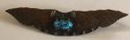 Art deco broche, Bruin, Ophalen of Verzenden, Met edelsteen, 7 tot 10 cm
