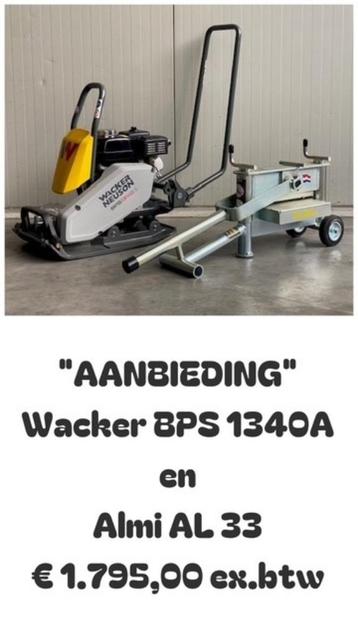 AANBIEDING: Wacker BPS 1340A (Honda benzine) en Almi AL-33  beschikbaar voor biedingen