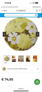 Hk living kussen rond daisy bloemenprint (NEW), Ophalen of Verzenden, Nieuw, Rond