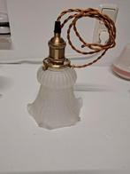 2 x Vintage Melkglas Lamp Kelk - Nieuwe Fitting, Huis en Inrichting, Lampen | Hanglampen, Gebruikt, Vintage, Ophalen of Verzenden
