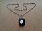 zilveren ketting met grote hanger shiva eye schelp [107], Met hanger, Verzenden, Zo goed als nieuw, Zilver