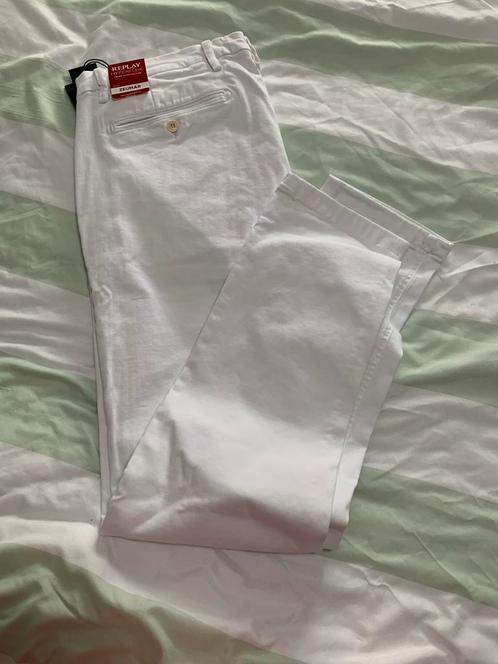 Replay Zeumar hyperflex, Kleding | Heren, Broeken en Pantalons, Nieuw, Maat 56/58 (XL), Wit, Ophalen of Verzenden