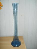 blauwe vaas 60 cm hoog, Glas, Blauw, Ophalen of Verzenden, Zo goed als nieuw