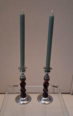 engelse eikenh gedraaide kandelaars,1930,, Antiek en Kunst, Antiek | Kandelaars, Ophalen of Verzenden