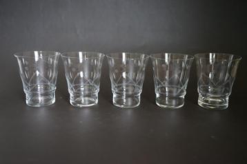 vintage geslepen glas water sap 5x streep. beschikbaar voor biedingen